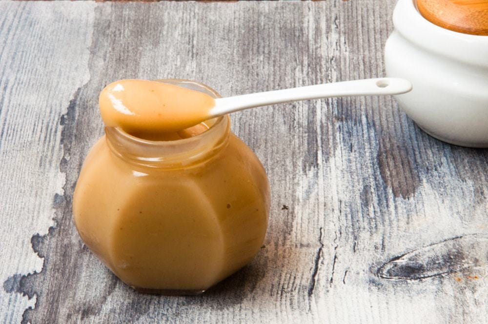 sweetened condensed in small jar.