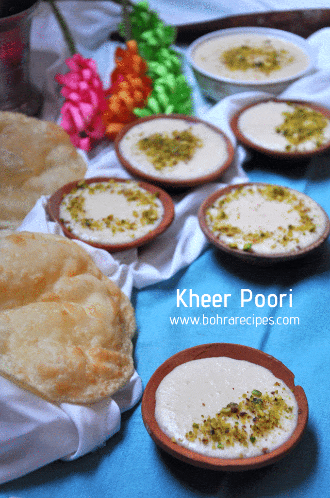 Pakistani kheer served with poori.