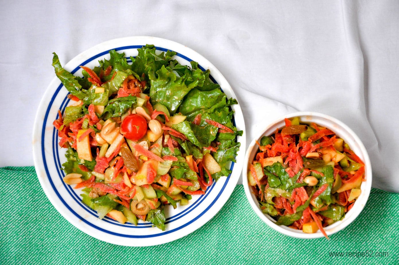 Tand salad served in plate.