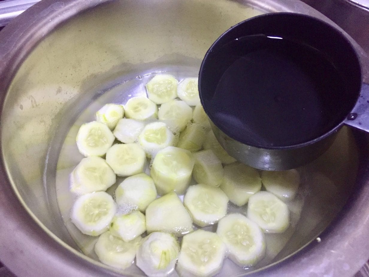 boil cucumbers.