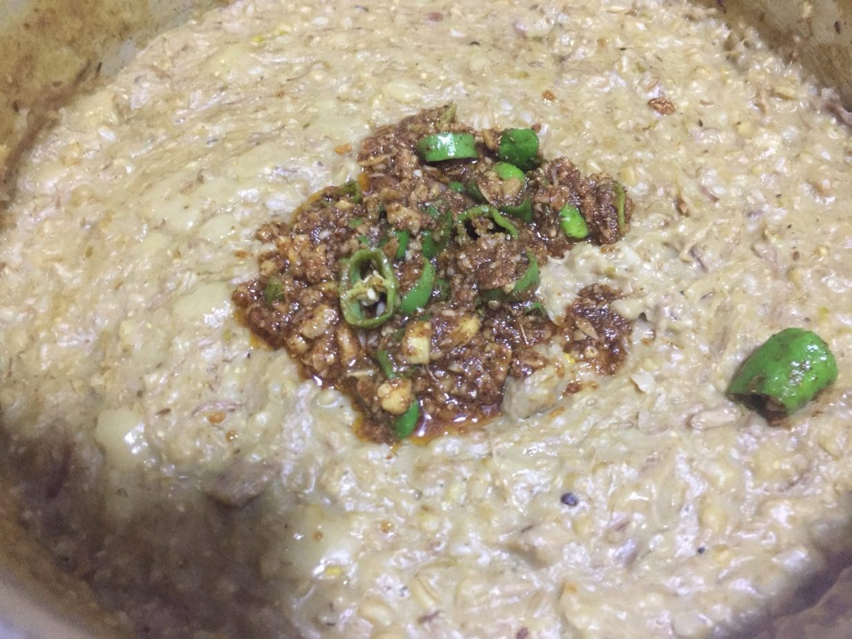 mix tempering in haleem.