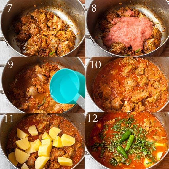 Steps to make aloo gosht