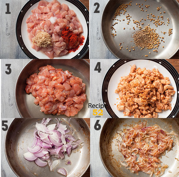 Steps to make ginger chicken curry.