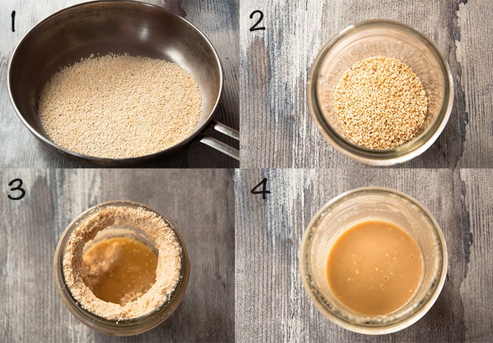 Steps to make tahini sauce.