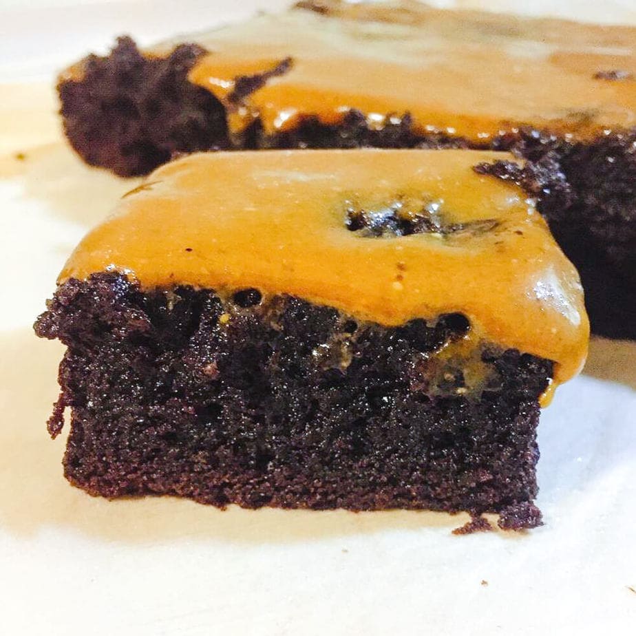 Moist salted caramel brownie