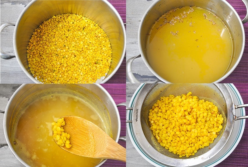 Steps to boil lentil.