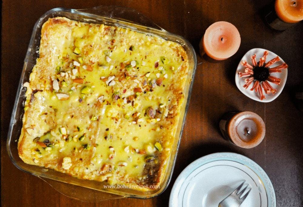 Shahi tukda in a dish