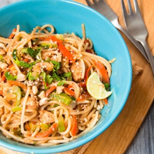 Easy Peanut Chicken Noodles