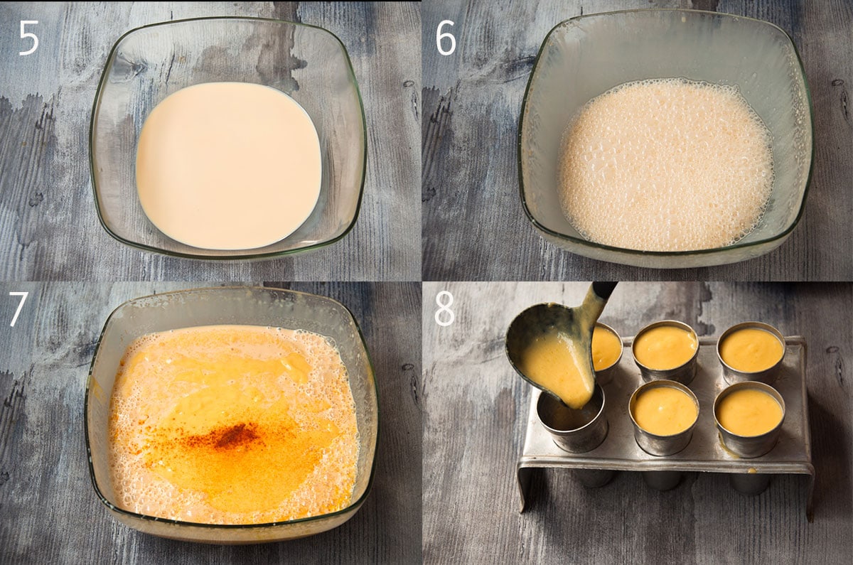 Steps to whip chill evaporated milk and mix all ingredients.