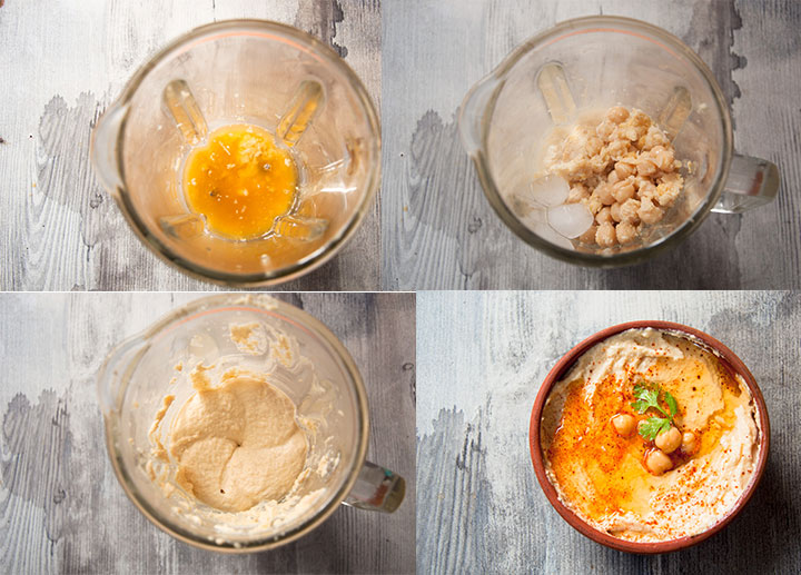 Steps to make hummus without tahini.