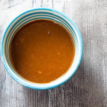 Homemade hoison sauce in a small bowl.