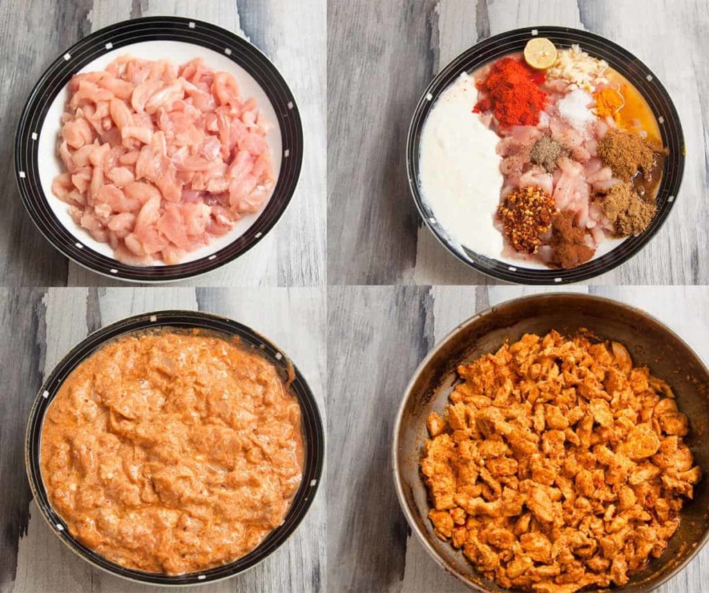 steps to make chicken filling.