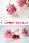a collage of strawberry ice cream.