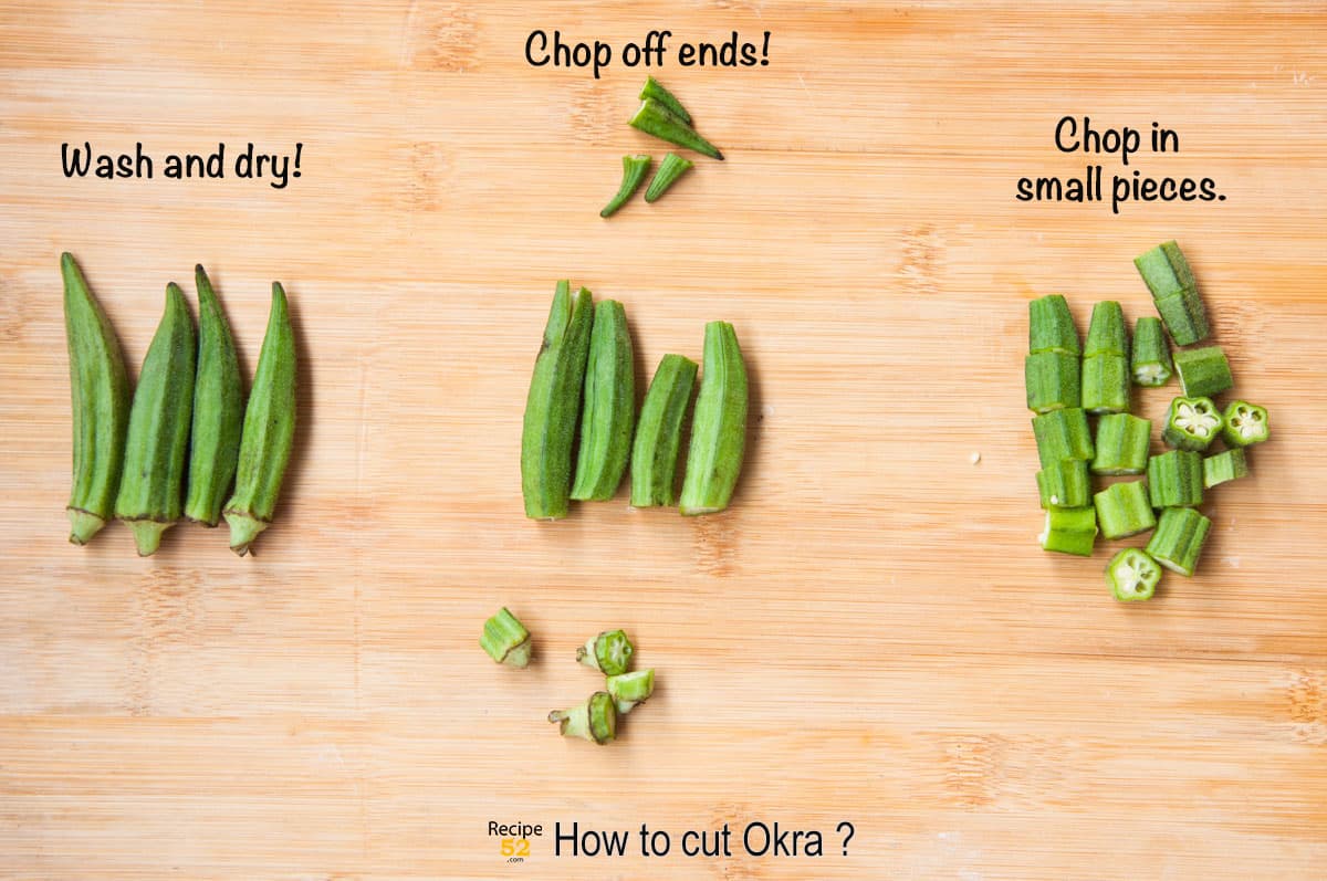 how to cut okra  in simple steps.