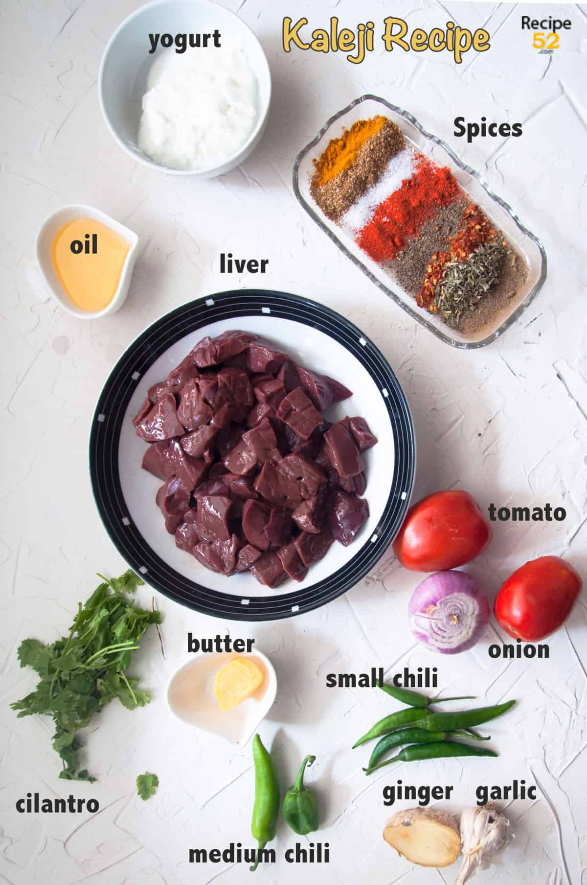Ingredients for liver fry