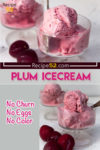 A collage of two plum icecream images