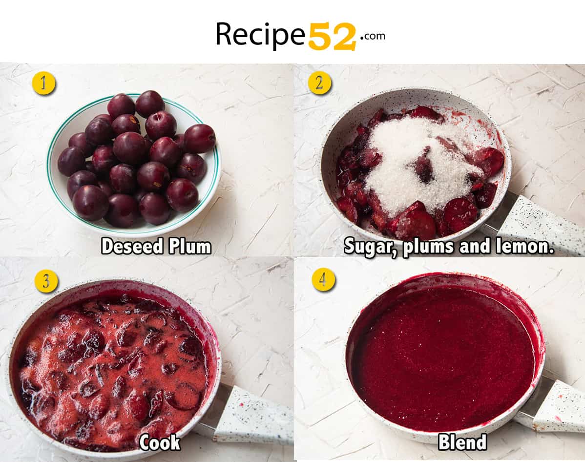 Steps to make plum concentrate.