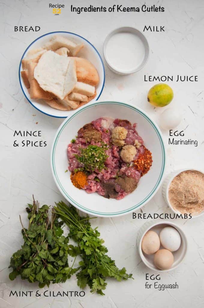 Ingredients of Keema cutlets