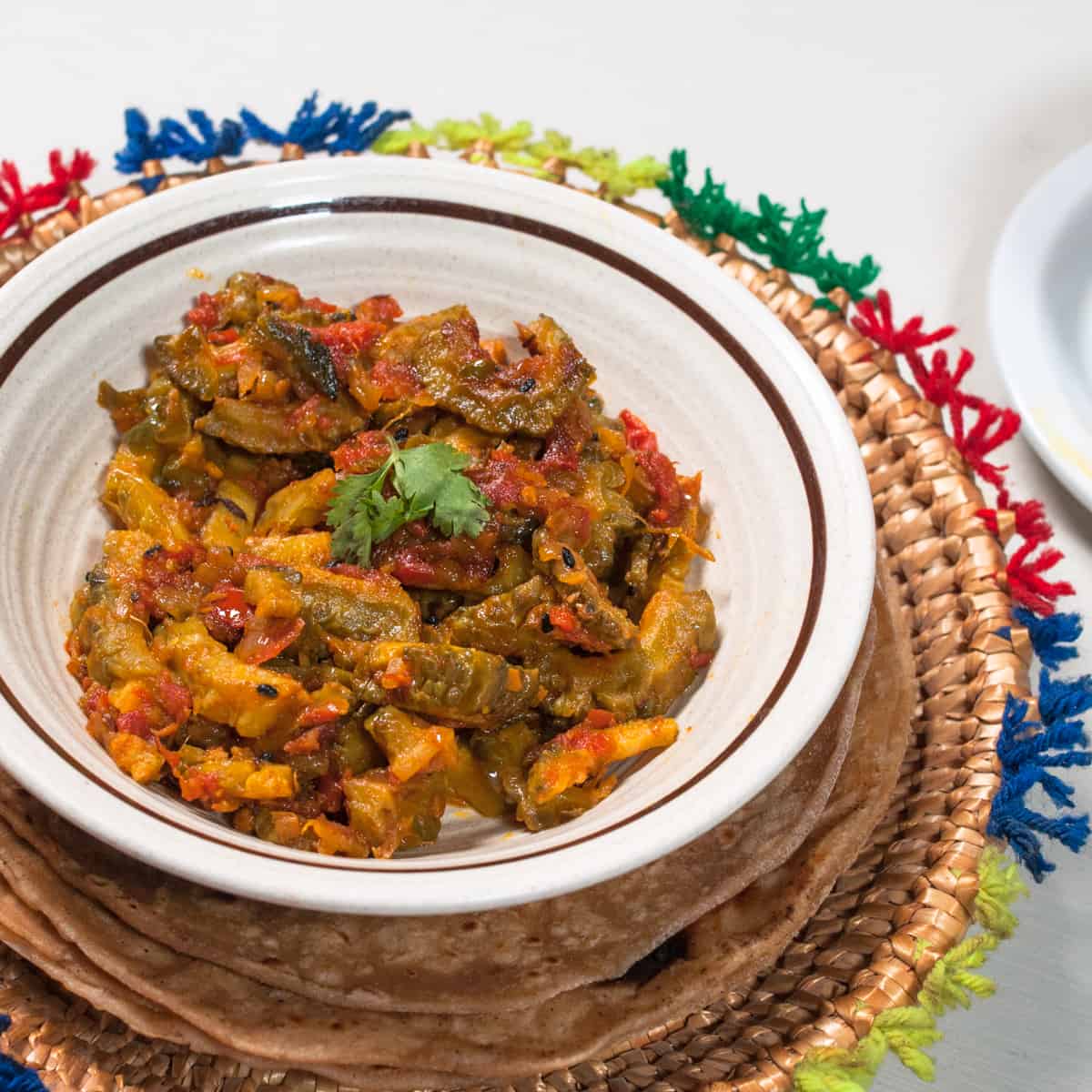 karela served in a bowl.