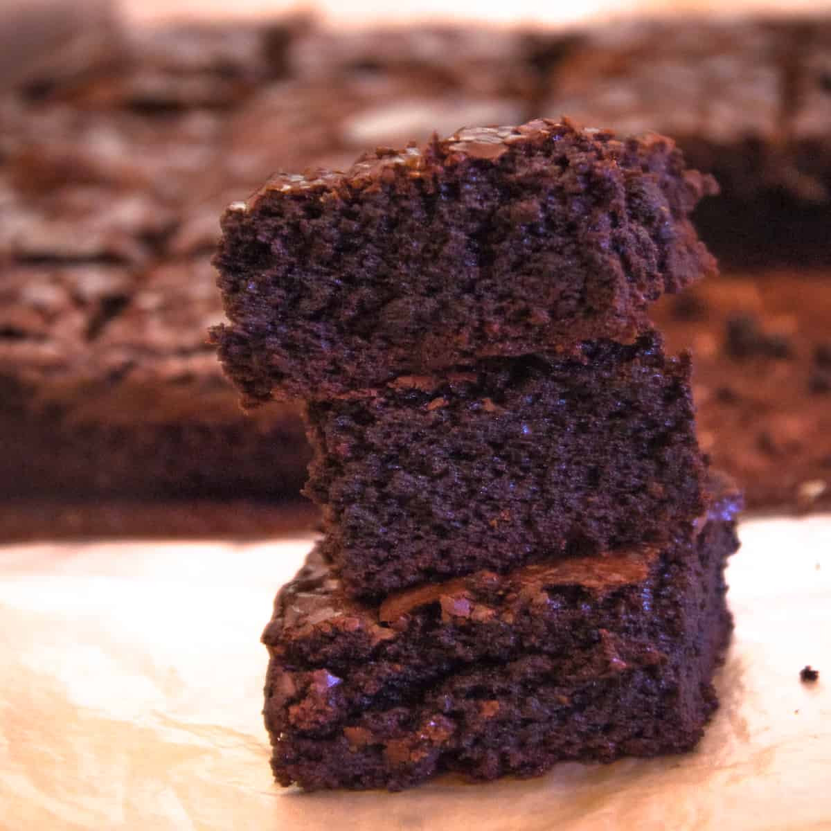 A stack of brownie.