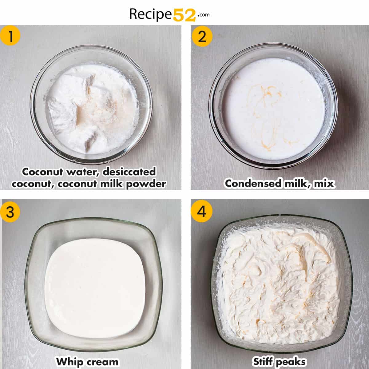 Steps to make coconut county ice cream.