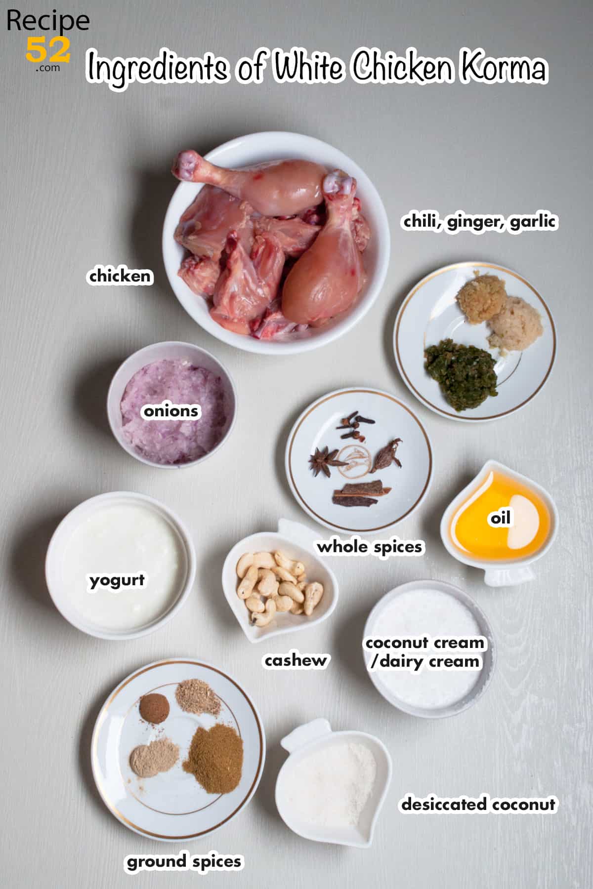 Ingredients of White Korma