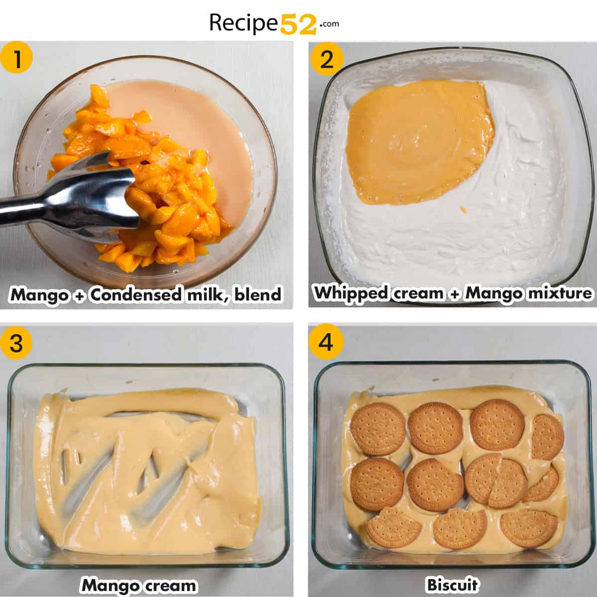 Steps to make mango cream.