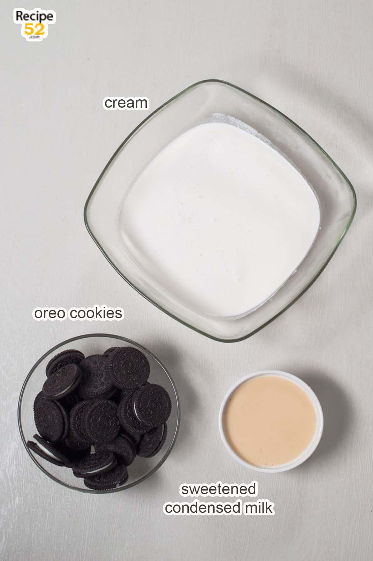 Ingredients of oreo ice cream