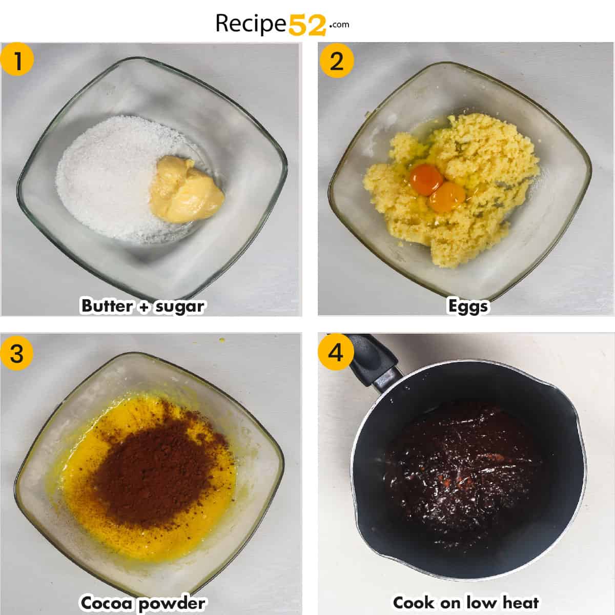 Steps to make chocolate sauce.