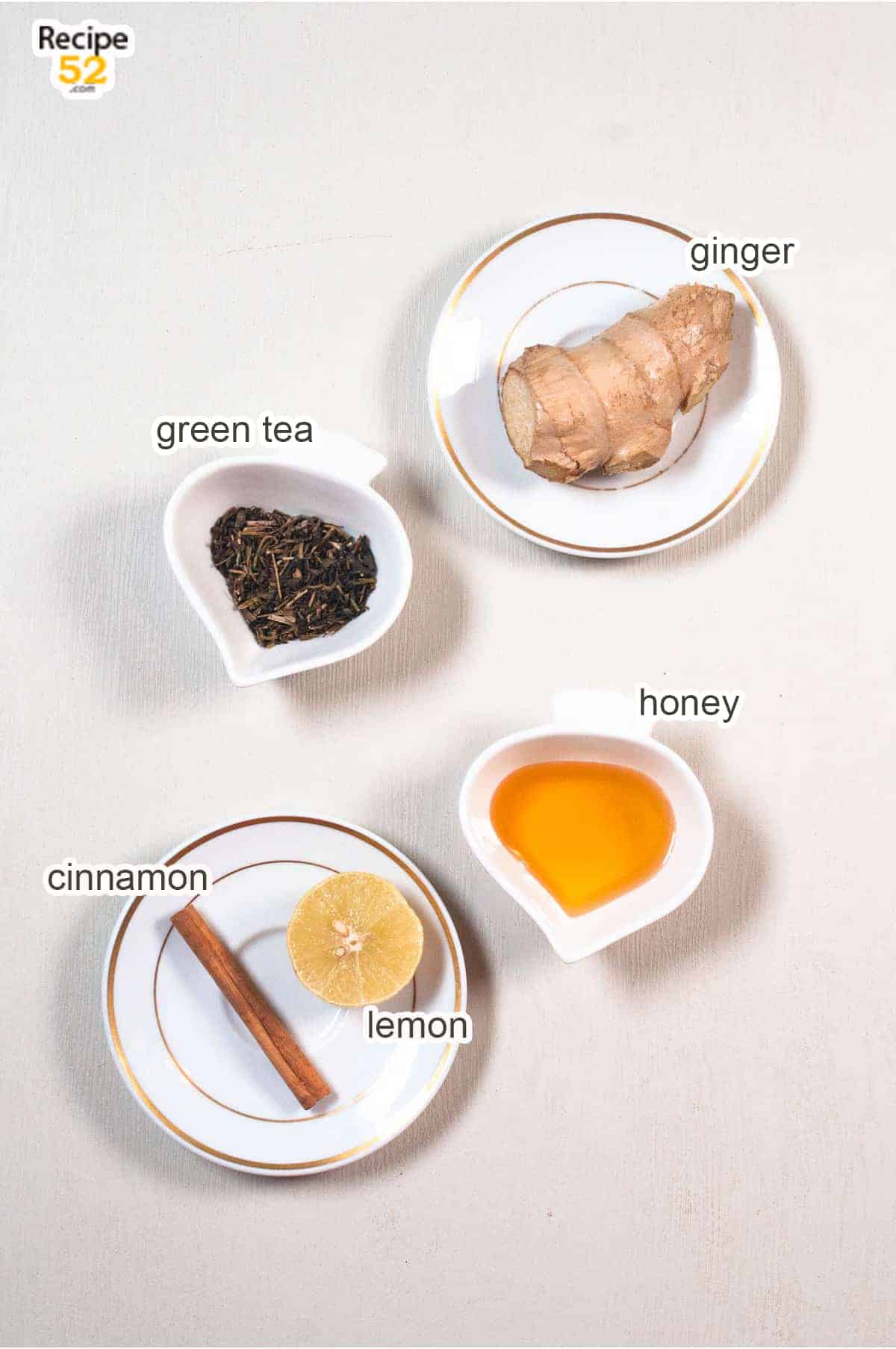 Ingredient for ginger green tea.