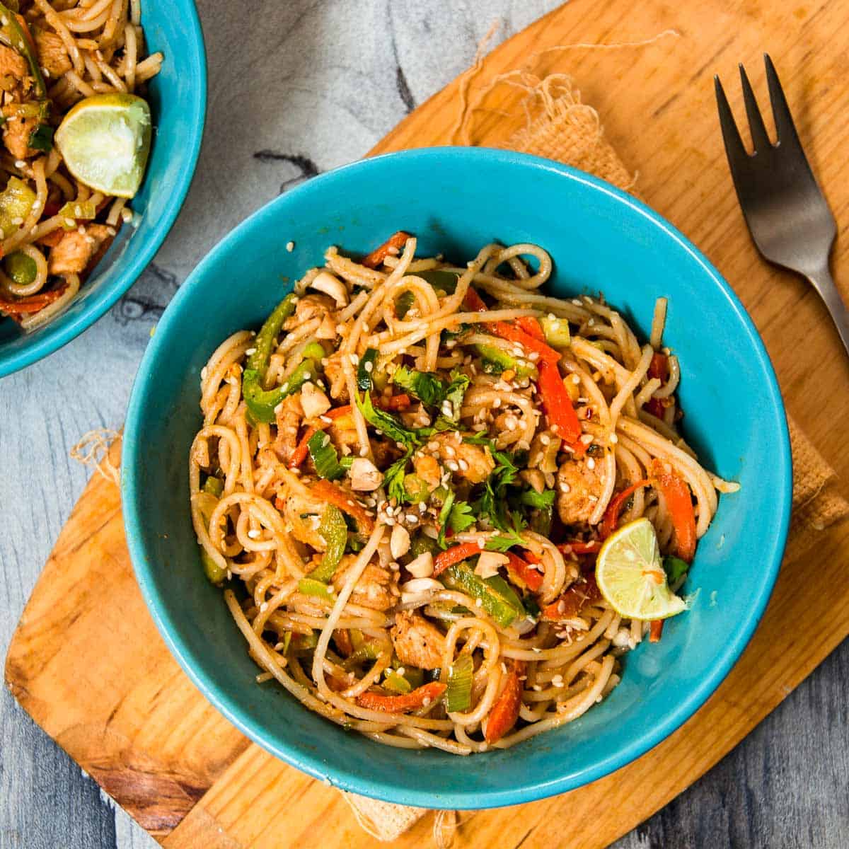 Creamy Peanut-Lime Chicken With Noodles