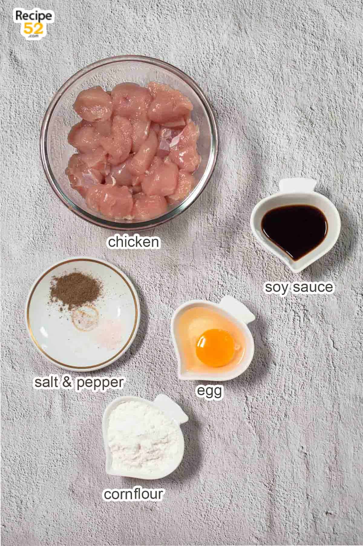 Ingredients to marinate chicken.