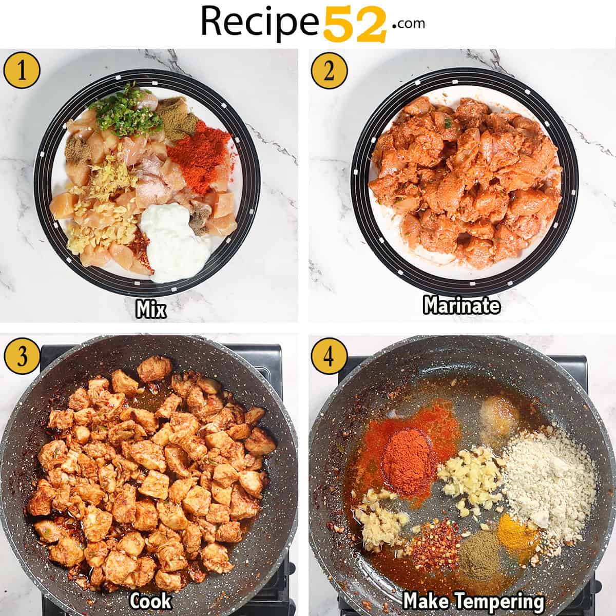 Steps to make butter chicken at home.