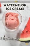 Watermelon scooped into an ice cream container.