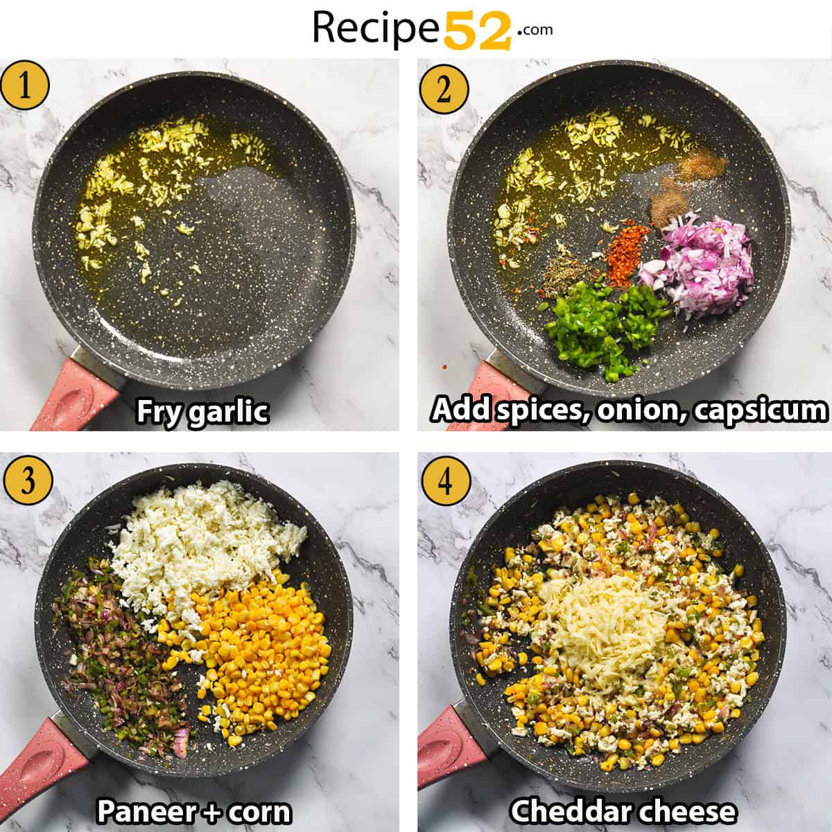 Steps to make filling for samosa.
