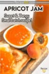 Pinterest image for apricot jam.