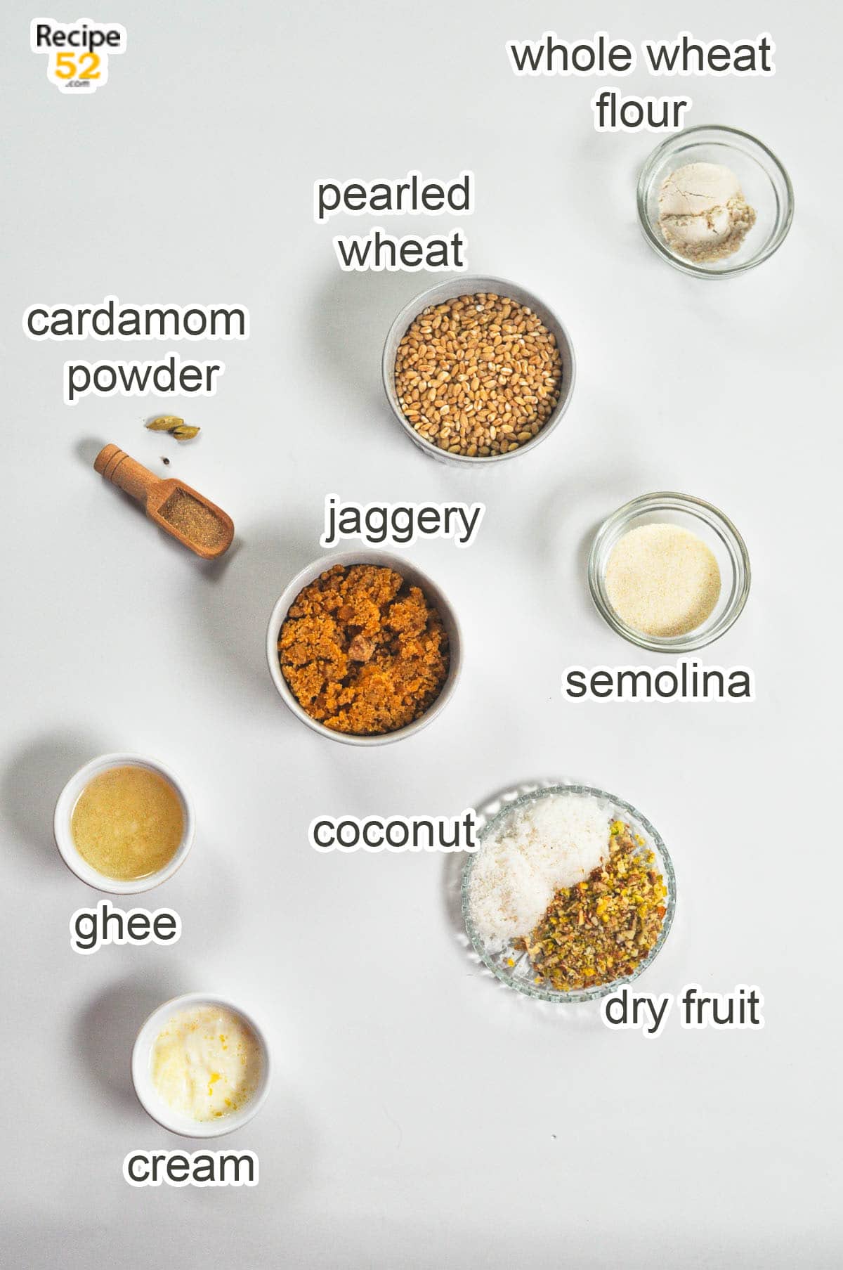 Display of ingredients to make lachko.