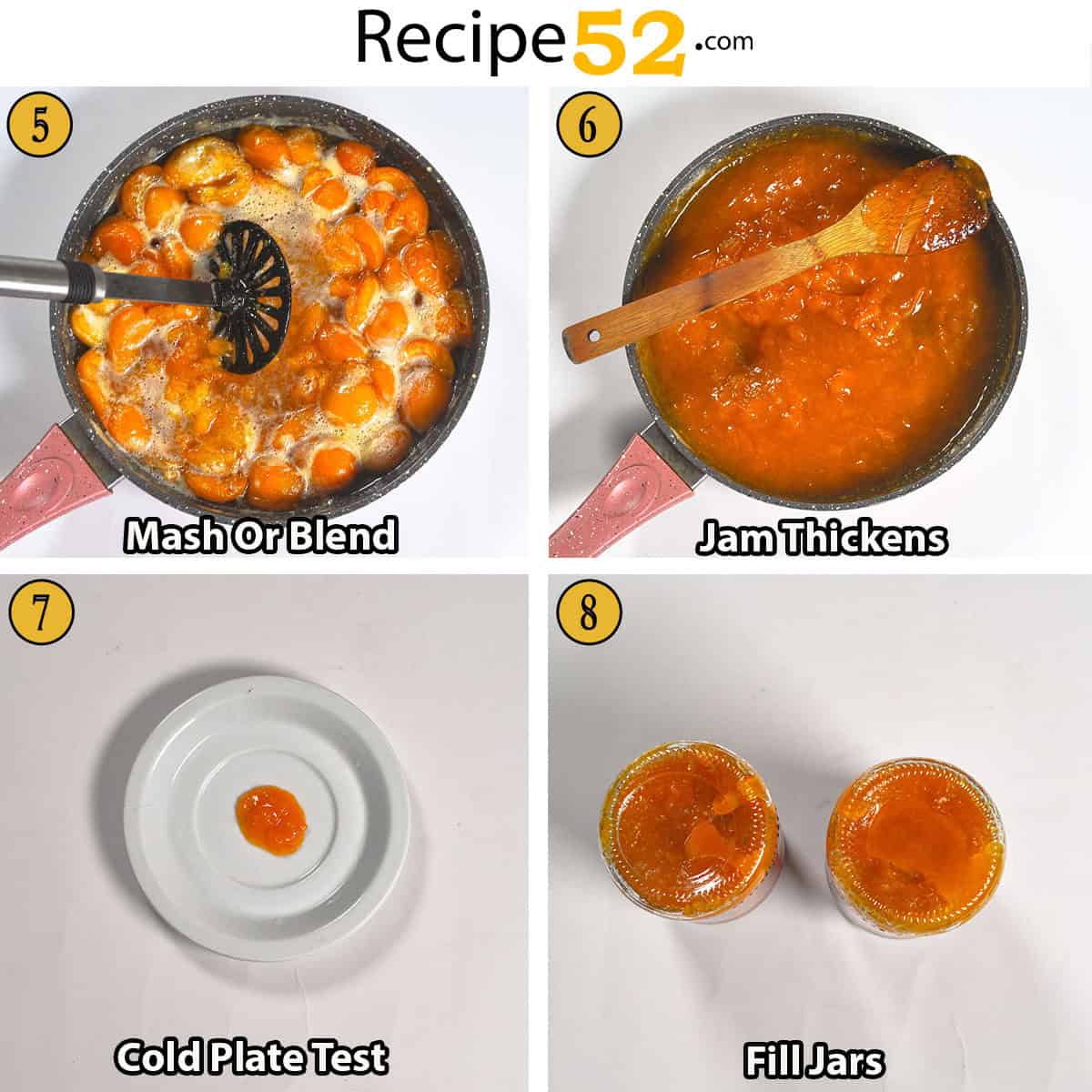 Steps to make jam.