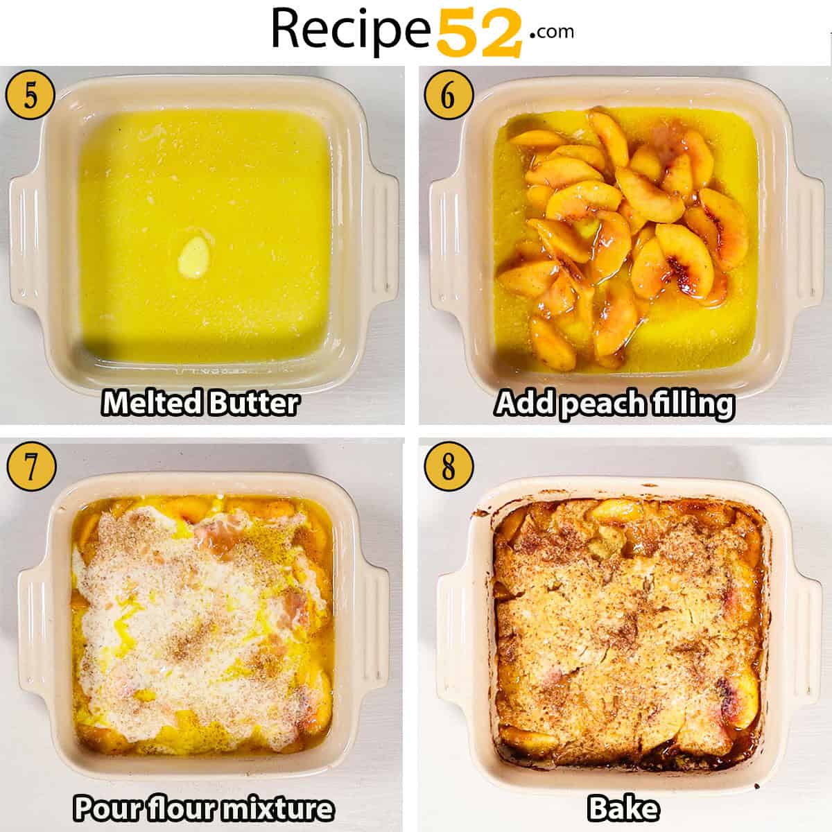 Steps to make peach dessert. - 6