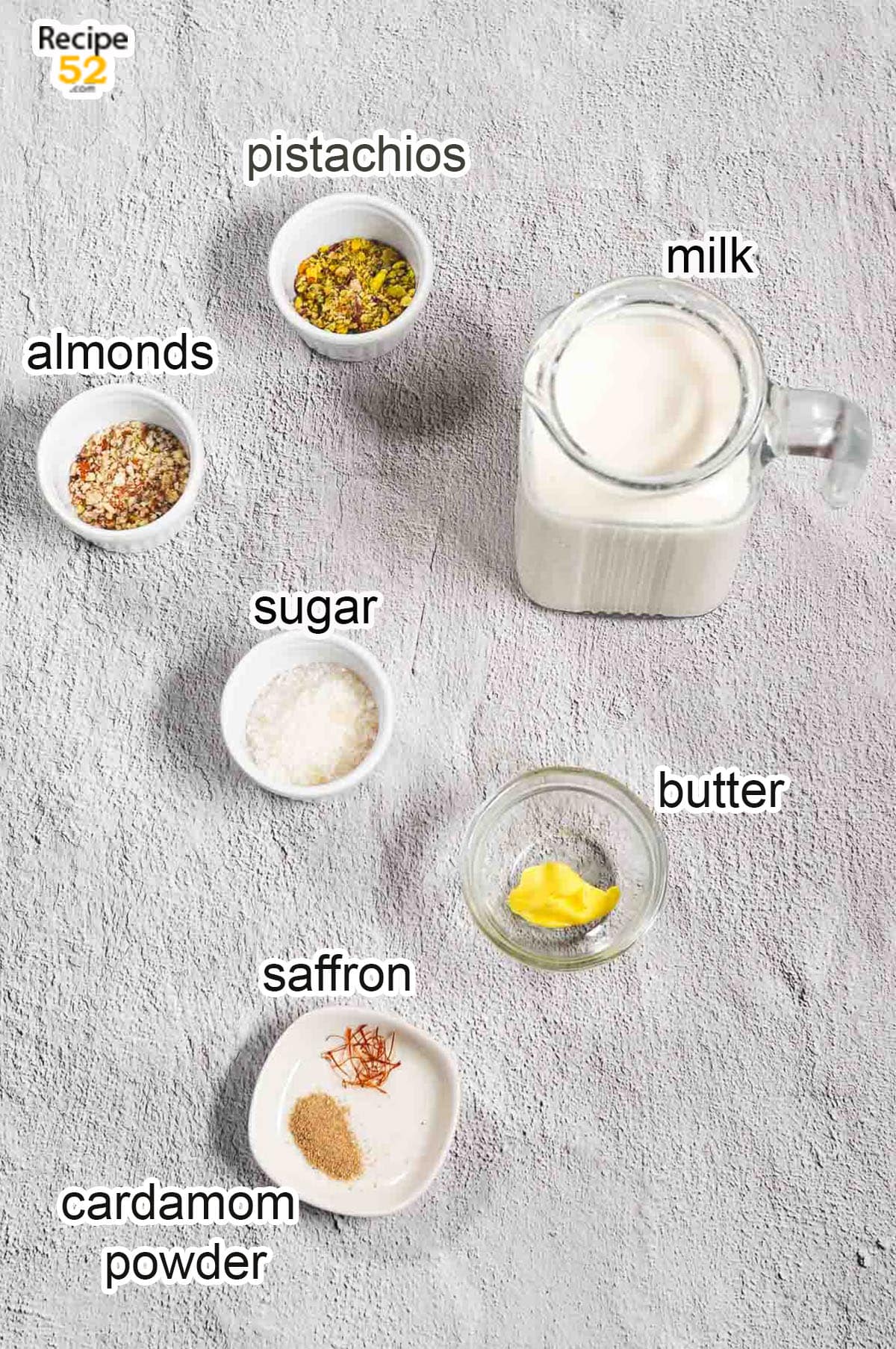 Ingredients to make saffron milk. - 2