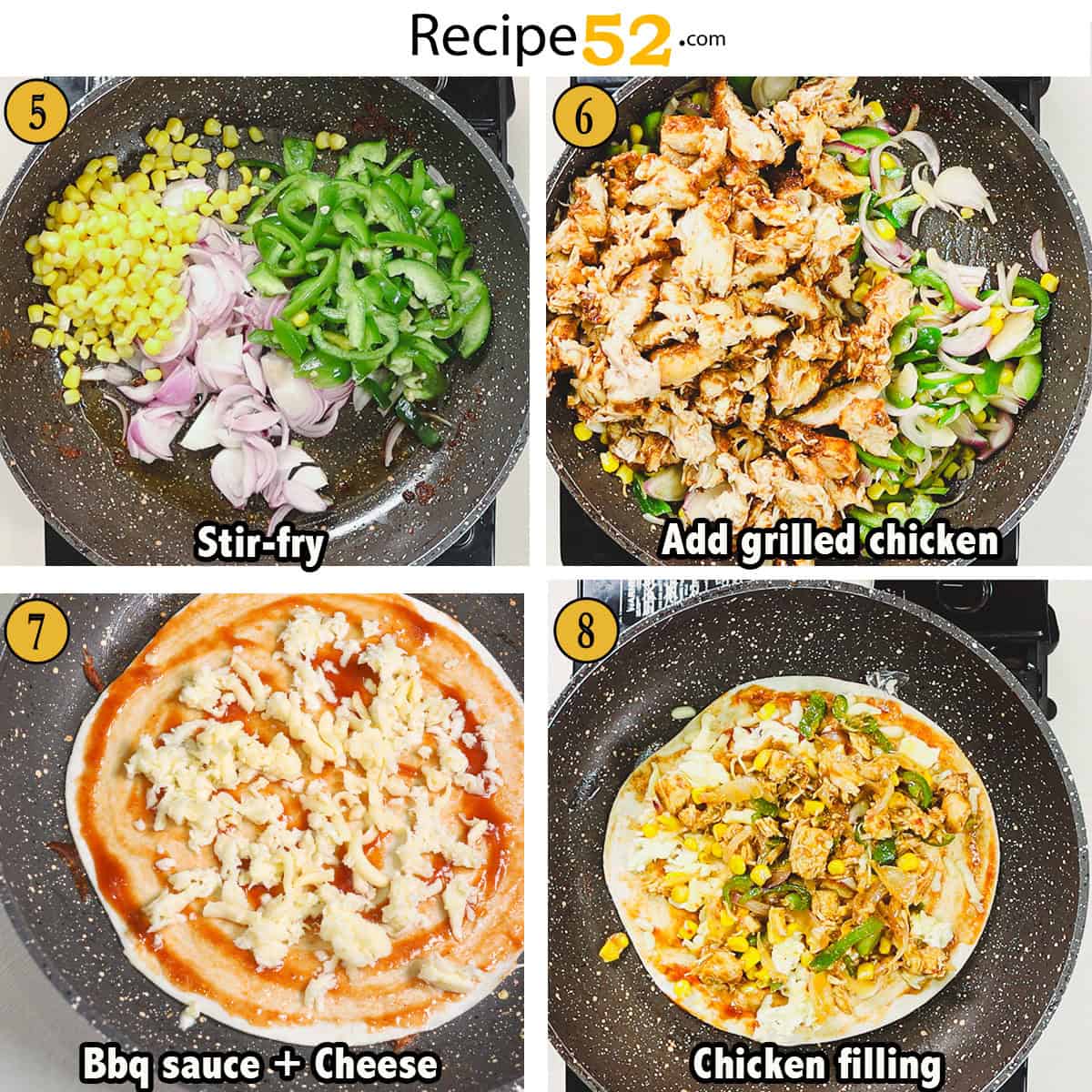 Steps to make quesadillas.