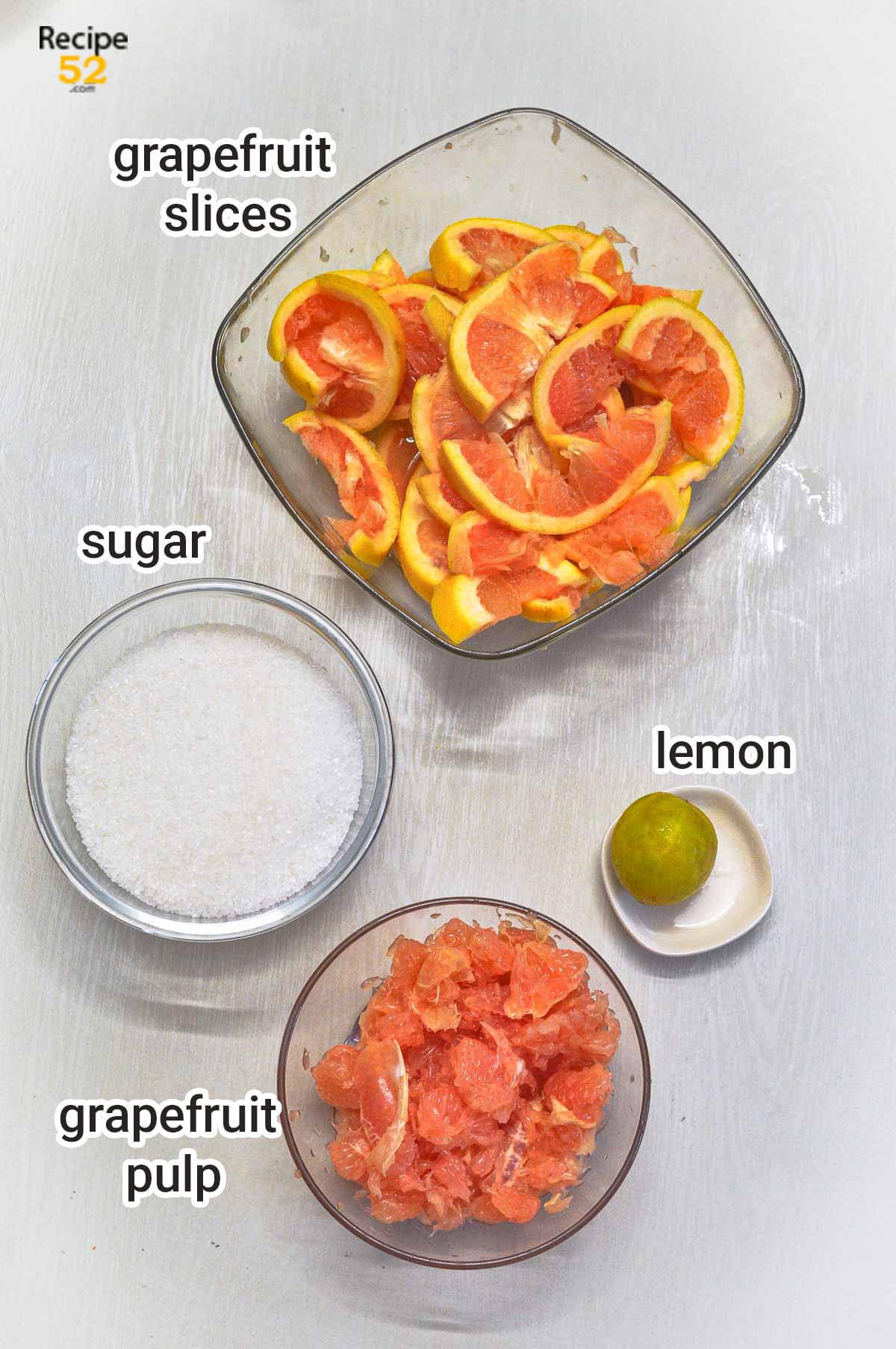Ingredients of grapefruit marmalade. - 5