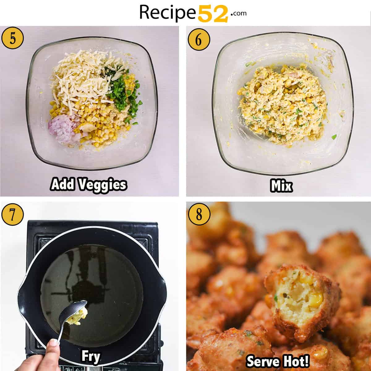 Cooking steps to make the nuggets.