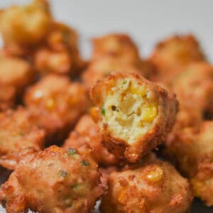 Close up shot of cheese nuggets.